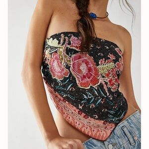 Free People One Raya Bandana Top - Black Combo